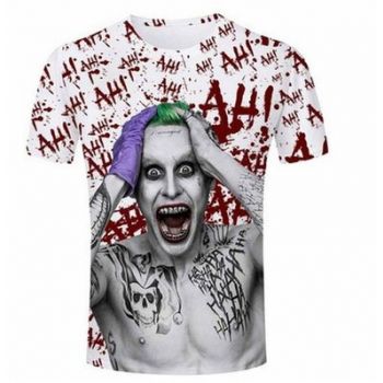  Cartoon clown printed short-sleeved T-shirt  
