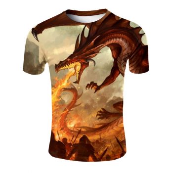 Movie Taming of the Dragon flame print T-shirt