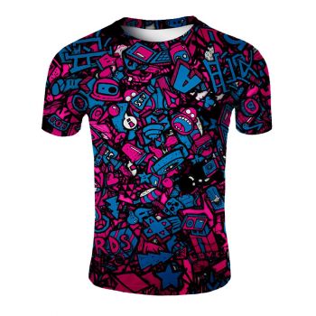 Western style eccentric printed T-shirt