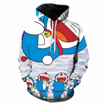 3D Printed Anime Doraemon Hoodies &#8211; Casual Hooded Streetwear