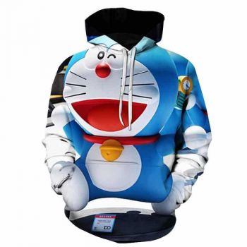 3D Printed Doraemon Hoodies &#8211; Anime Casual Hooded Streetwear