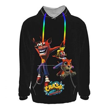 Crash Bandicoot Hoodies &#8211; 3D Print Black Pullover Sweatshirt