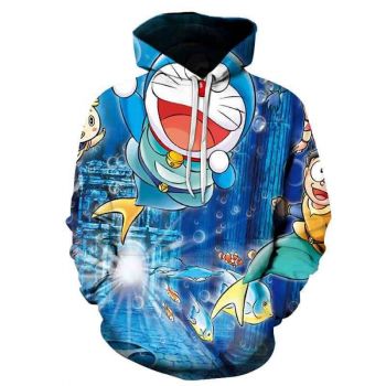 Doraemon 3D Printed Hoodies &#8211; Anime Casual Hooded Streetwear