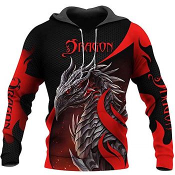 Dungeons and Dragons Hoodie &#8211; Tattoo Black and Red 3D Print Hoodie