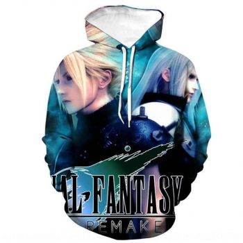 Final Fantasy VII Harajuku Hoodie &#8211; 3D Printed Hip Hop Sweatshirt