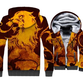 Game of Thrones Jackets &#8211; Game of Thrones Series Lannister Flame Logo Super Cool 3D Fleece Jacket