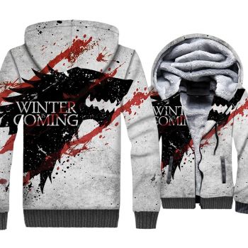 Game of Thrones Jackets &#8211; Game of Thrones Series Stark Family Red Sign 3D Fleece Jacket