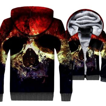 Ghost Rider Jackets &#8211; Ghost Rider Series Scarlet Skull Super Cool 3D Fleece Jacket