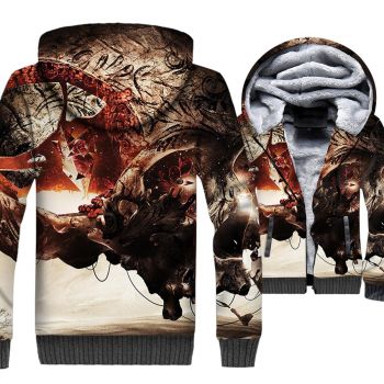Ghost Rider Jackets &#8211; Ghost Rider Series Skull Icon Sign Super Cool 3D Fleece Jacket