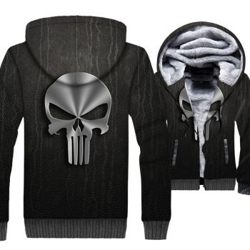 Ghost Rider Jackets &#8211; Ghost Rider Skull Series Metal Skull Super Cool Black 3D Fleece Jacket