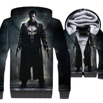 Ghost Rider Jackets &#8211; Ghost Rider Skull Series Super Warrior Skull Super Cool 3D Fleece Jacket