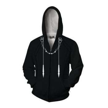 Kingdom Hearts Organization XIII Hoodies &#8211; Zip Up Black Coat Hoodie
