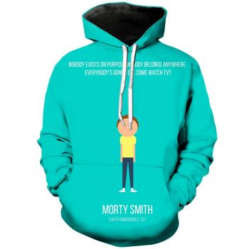 Simplistic Morty | Rick and Morty 3D Printed Unisex Hoodies