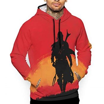 Star Wars Hoodies &#8211; the Mandalorian 3D Print Red Hooded Jumper with Pocket