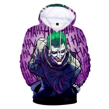 Suicide Squad Hoodies &#8211; Joker Series HAHA Evil Joker Purple Unisex 3D Hoodie