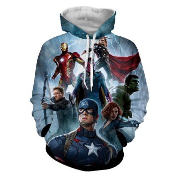 The Avengers Iron Man Captain America Hulk &#038; All Other Hoodies &#8211; Pullover Blue Hoodie