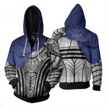 Unisex Knight Artorias Hoodies Dark Souls Zip Up 3D Print Jacket